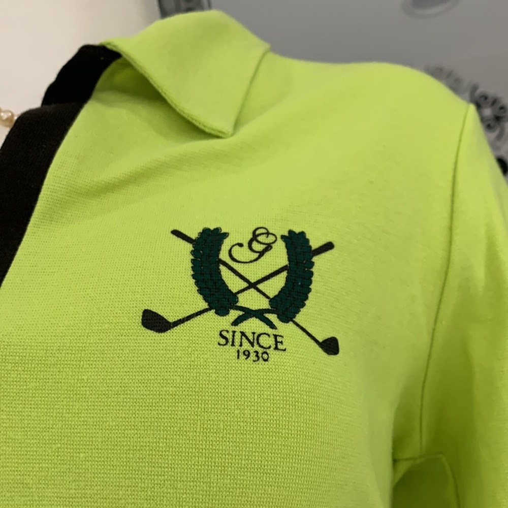 Made in🇪🇸Beautiful Golf Long Sleeves Crop Top in Lime Green